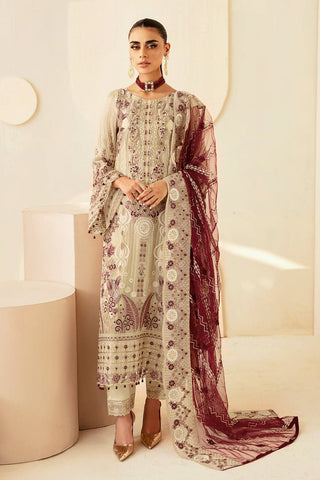stunning beige ensemble, adorned