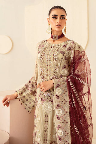 stunning beige ensemble, adorned