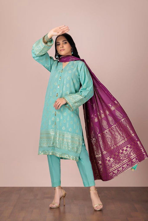 SATRANGI JACCQUARD CYAN