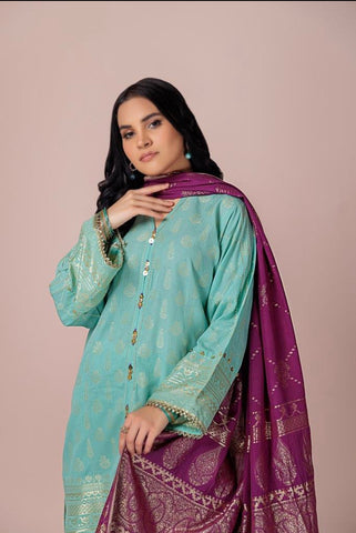 SATRANGI JACCQUARD CYAN