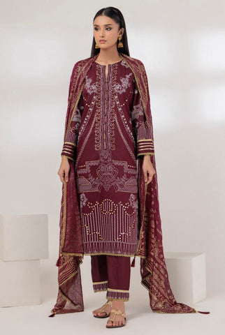 MAROON VISCOSE 3-PIECE