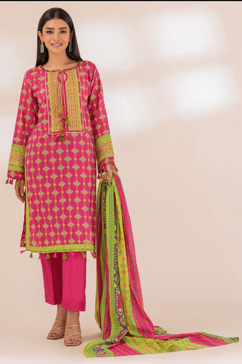 PINK EMBROIDERED  3-PIECE