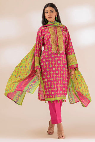 PINK EMBROIDERED  3-PIECE