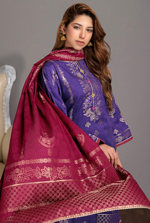 PURPLE JACCQUARD 3-PIECE