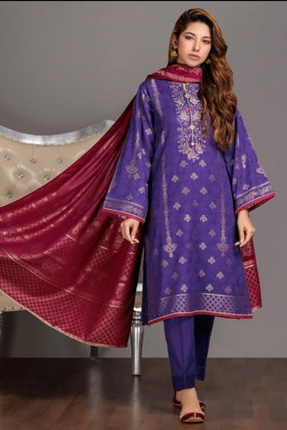 PURPLE JACCQUARD 3-PIECE