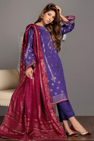PURPLE JACCQUARD 3-PIECE