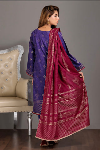 PURPLE JACCQUARD 3-PIECE