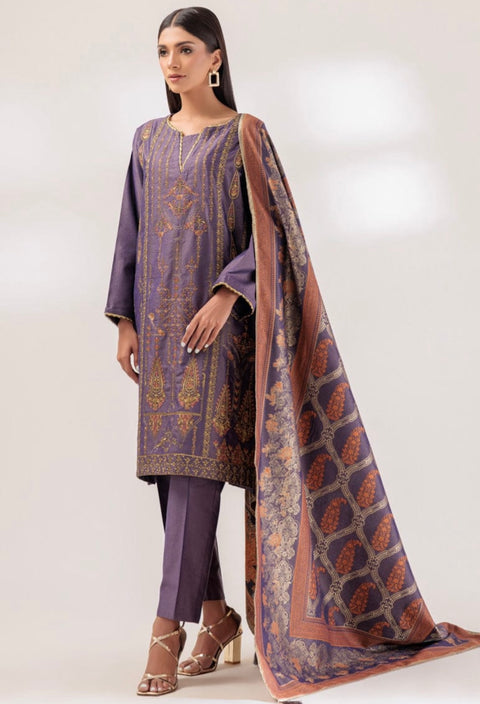 PURPLE JACCQUARD 3-PIECE