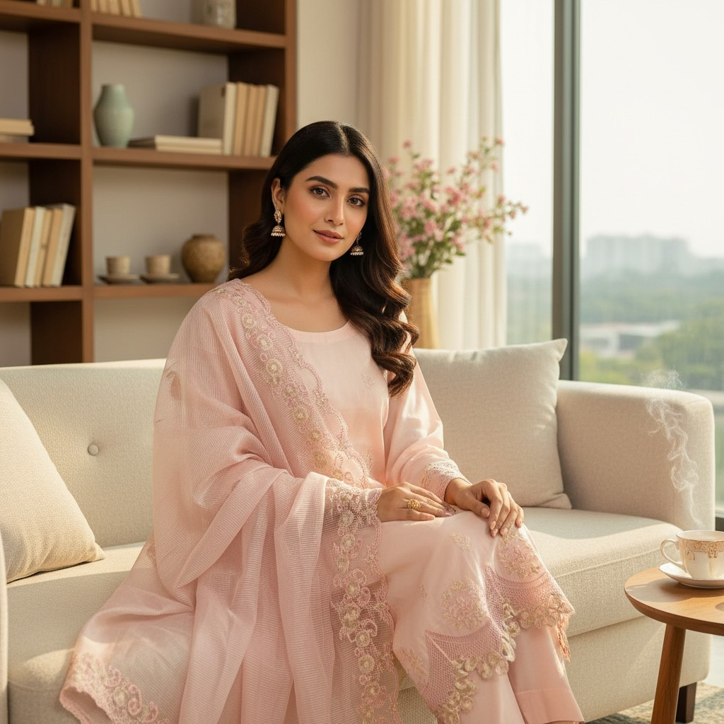 SOFT PEACH  3 PICES OUTFIT