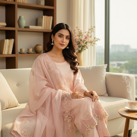 SOFT PEACH  3 PICES OUTFIT