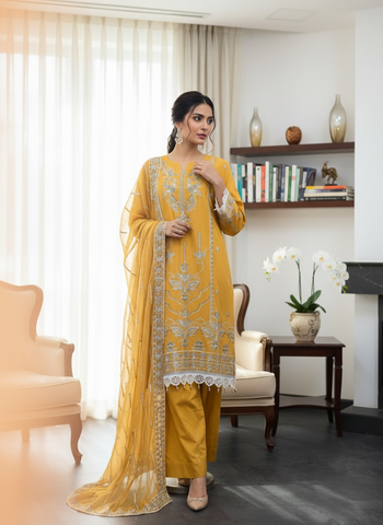 Mustard Yellow Festive Wear