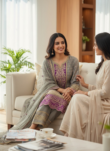 Grace meets tradition in this beautifully crafted ensemble ✨