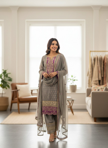 Grace meets tradition in this beautifully crafted ensemble ✨