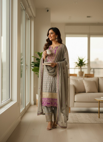 Grace meets tradition in this beautifully crafted ensemble ✨